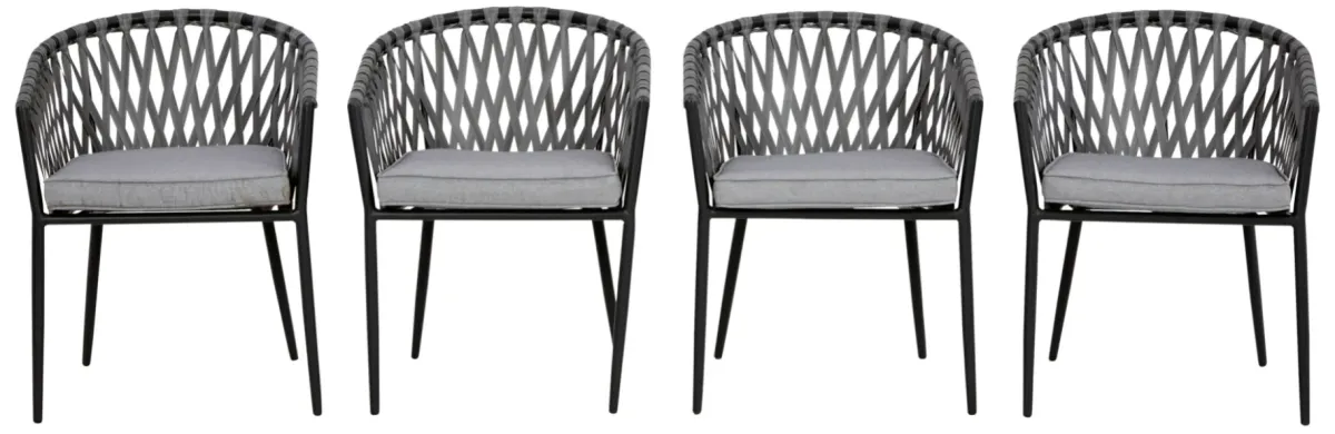 Signature Design by Ashley® Palm Bliss 4-Piece Grey Outdoor Chair Set