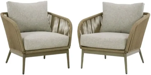 Signature Design by Ashley® Swiss Valley 2-Piece Beige Outdoor Aluminum/Fabric/Rope Lounge Chair
