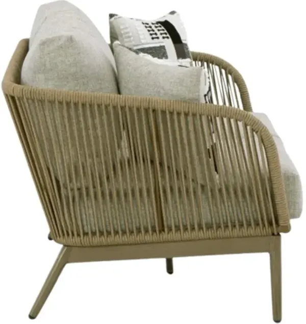 Signature Design by Ashley® Swiss Valley Beige Outdoor Aluminum/Fabric/Rope Loveseat