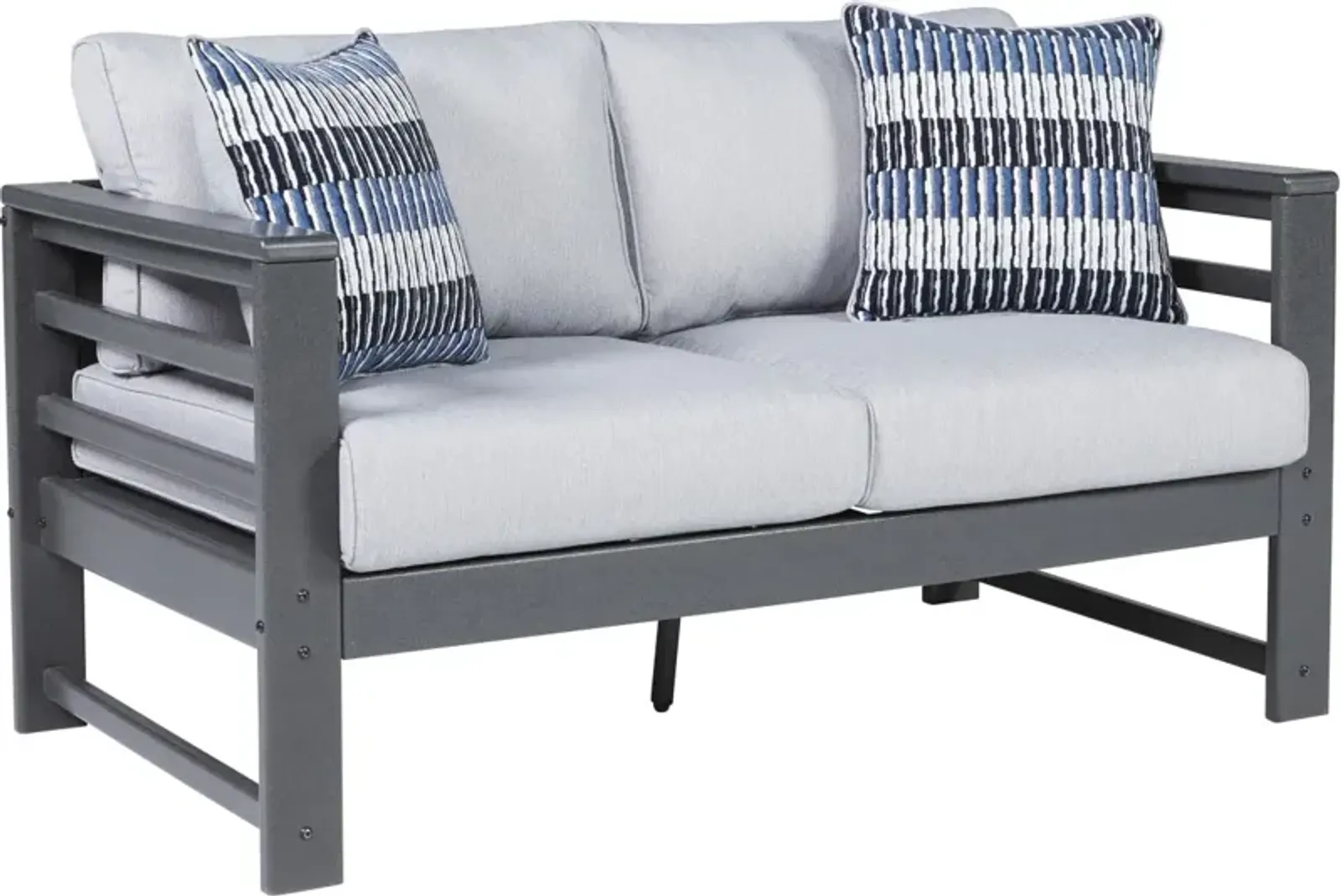 Signature Design by Ashley® Amora Charcoal Grey Loveseat