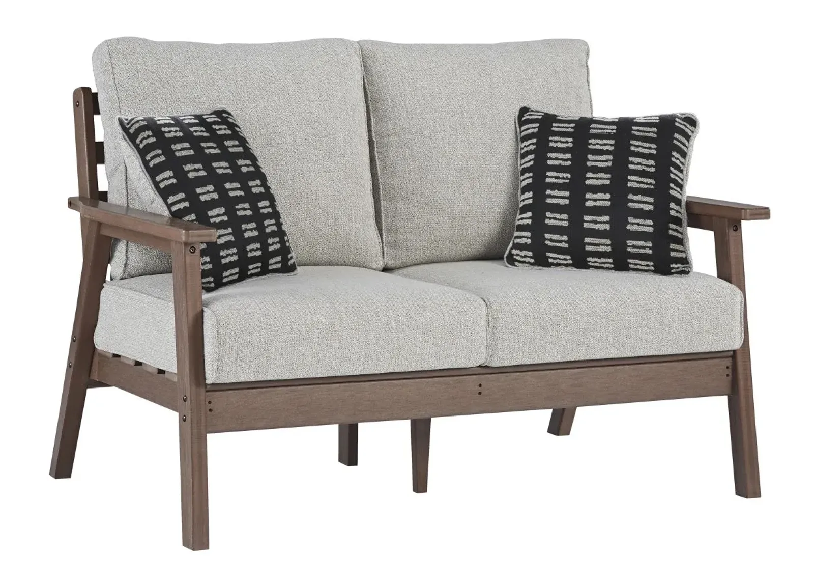 Signature Design by Ashley® Emmeline Brown Outdoor Loveseat with Cushion