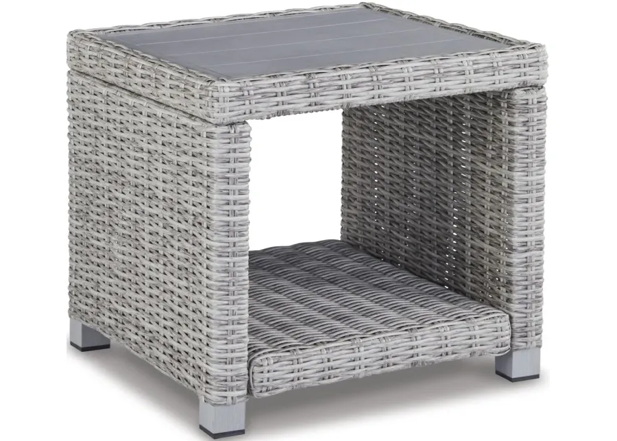 Signature Design by Ashley® Naples Beach Light Gray Outdoor End Table