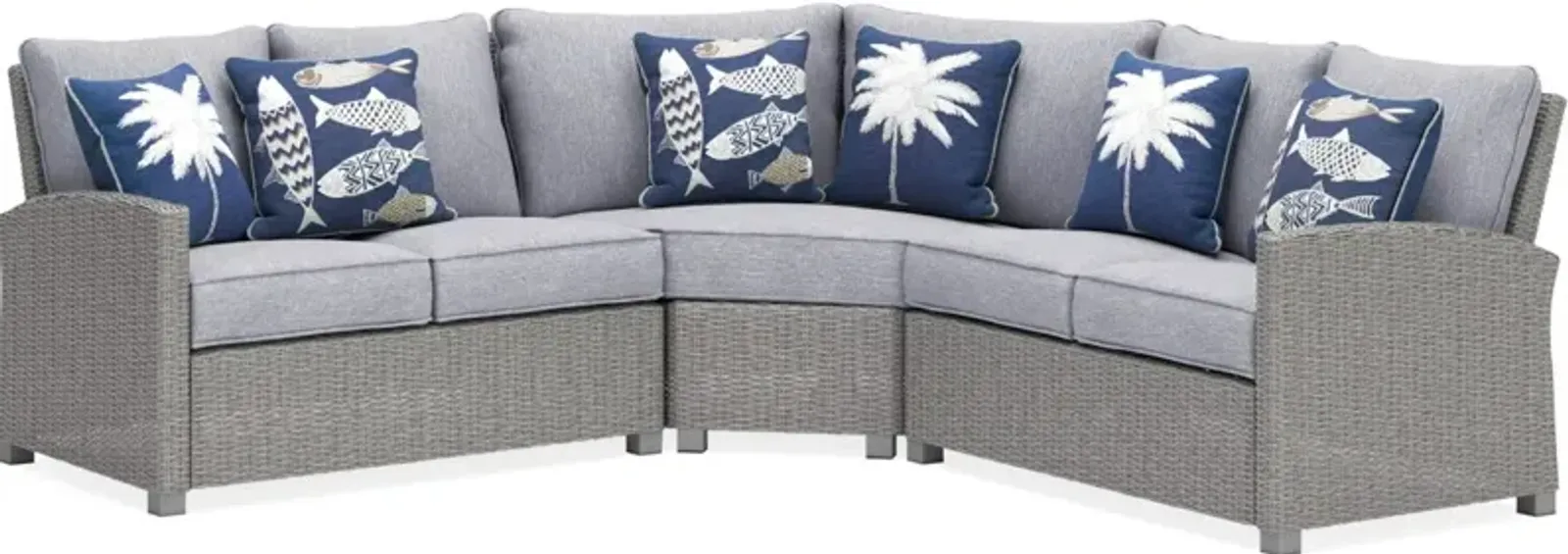 Signature Design by Ashley® Naples Beach 3-Piece Light Gray Outdoor Sectional