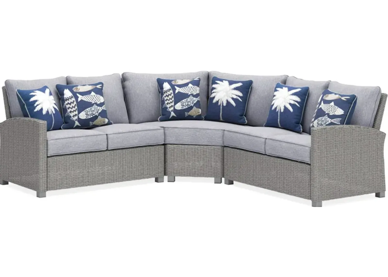 Signature Design by Ashley® Naples Beach 3-Piece Light Gray Outdoor Sectional