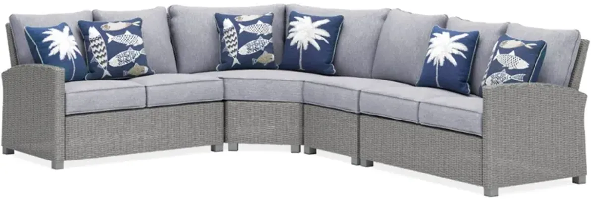 Signature Design by Ashley® Naples Beach 4-Piece Light Gray Outdoor Sectional