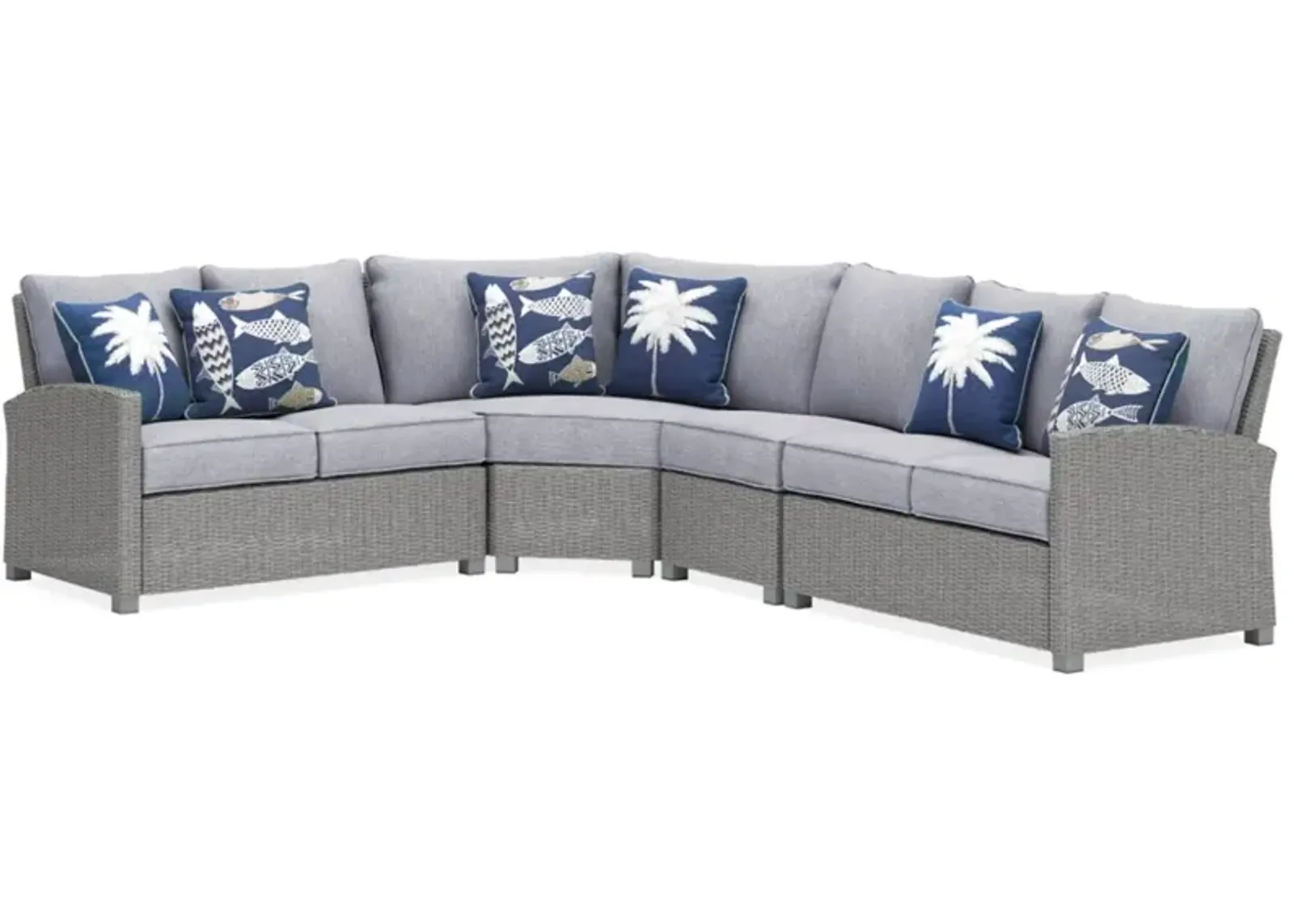 Signature Design by Ashley® Naples Beach 4-Piece Light Gray Outdoor Sectional