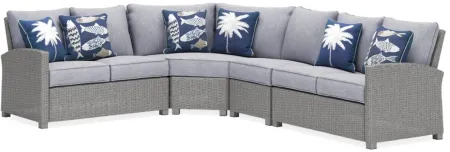 Signature Design by Ashley® Naples Beach 4-Piece Light Gray Outdoor Sectional