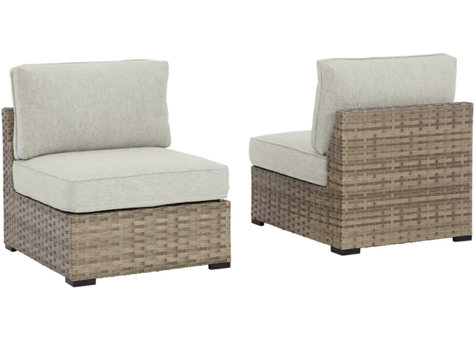 Signature Design by Ashley® Calworth 2-Piece Beige Outdoor Armless Chair Set