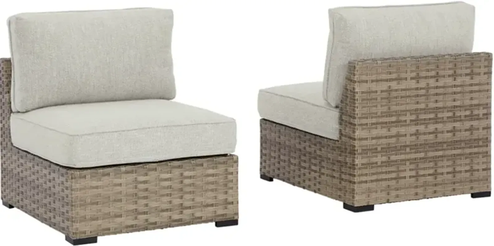 Signature Design by Ashley® Calworth 2-Piece Beige Outdoor Armless Chair Set