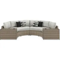 Signature Design by Ashley® Calworth 4-Piece Beige Outdoor Sectional Set