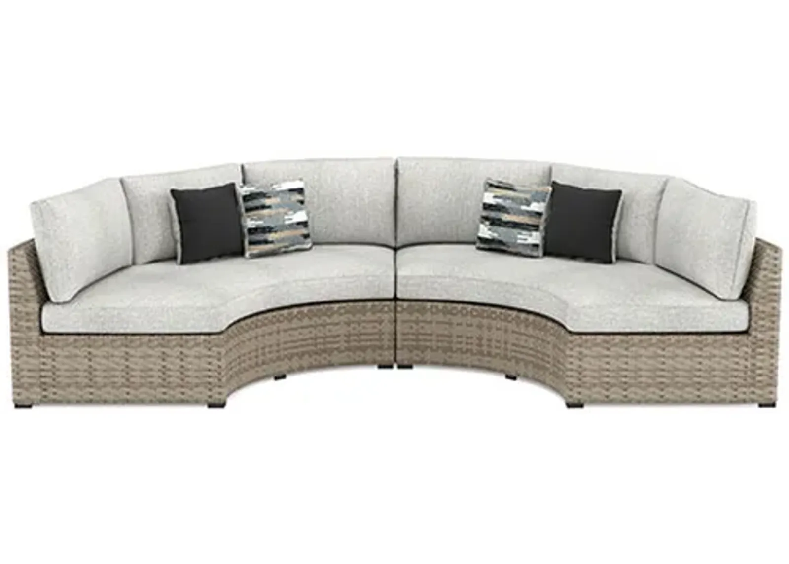 Signature Design by Ashley® Calworth 2-Piece Beige Outdoor Sectional Set