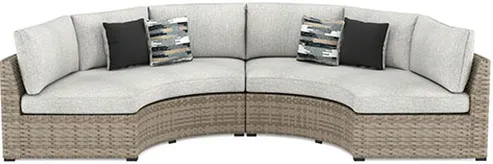 Signature Design by Ashley® Calworth 2-Piece Beige Outdoor Sectional Set
