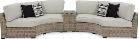 Signature Design by Ashley® Calworth 3-Piece Beige Outdoor Sectional Set