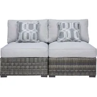 Signature Design by Ashley® Harbor Court 2-Piece Gray Armless Chairs