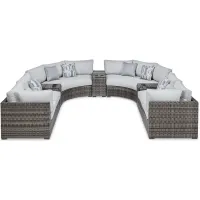 Signature Design by Ashley® Harbor Court 9-Piece Gray Outdoor Sectional