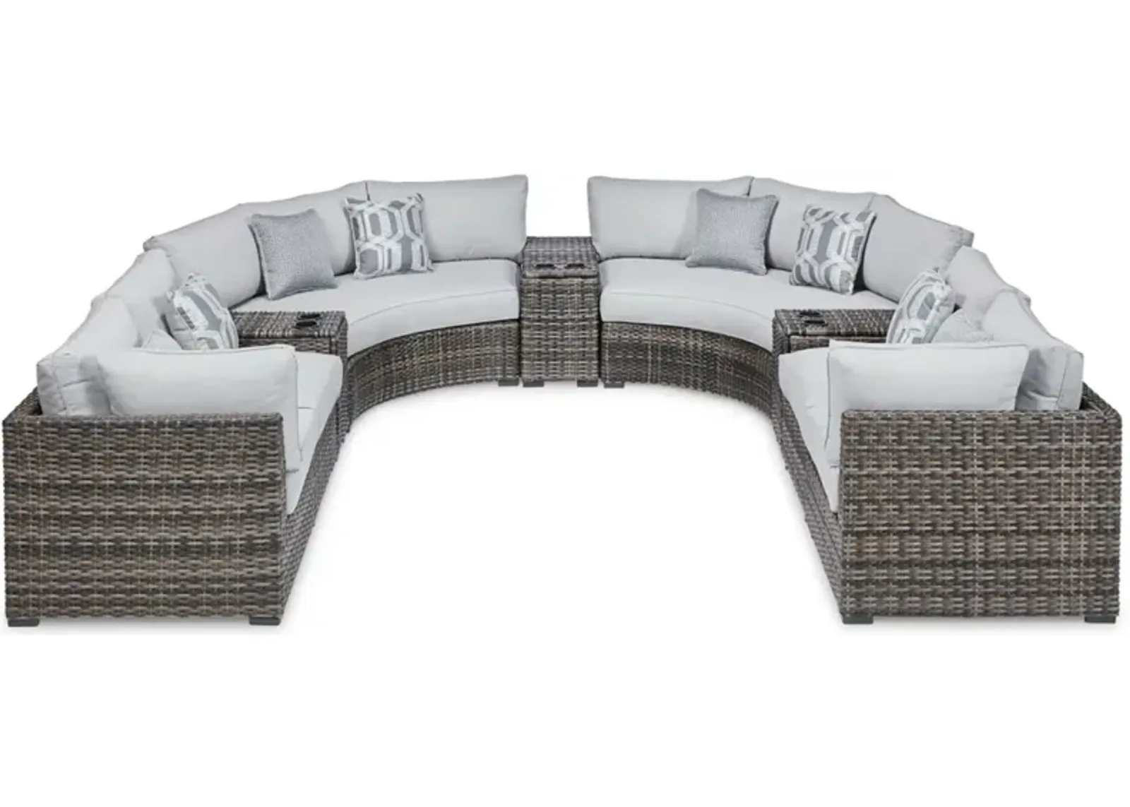 Signature Design by Ashley® Harbor Court 9-Piece Gray Outdoor Sectional