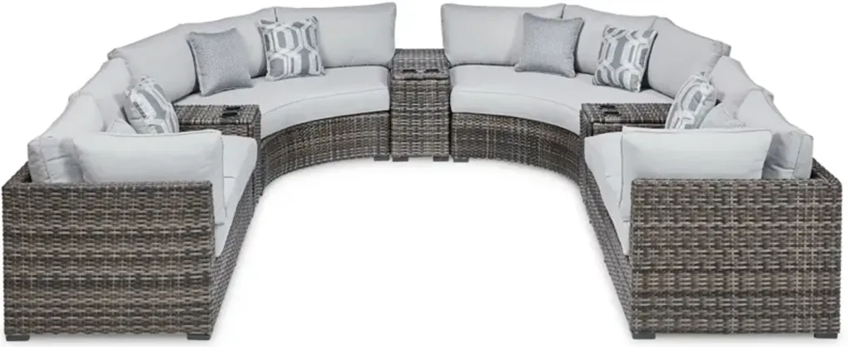 Signature Design by Ashley® Harbor Court 9-Piece Gray Outdoor Sectional