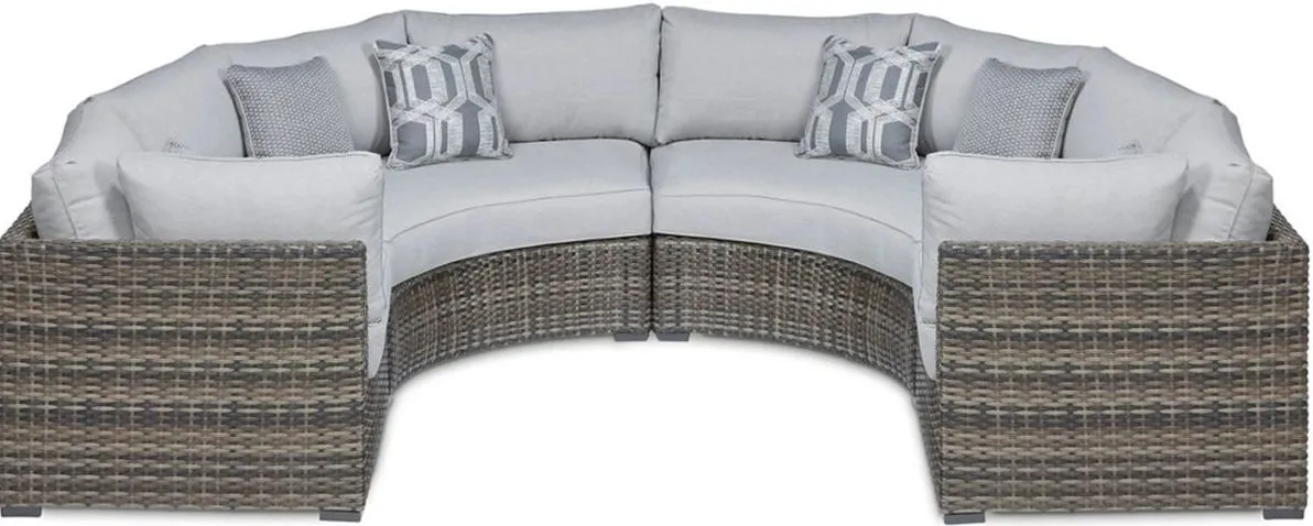 Signature Design by Ashley® Harbor Court 4-Piece Gray Outdoor Sectional