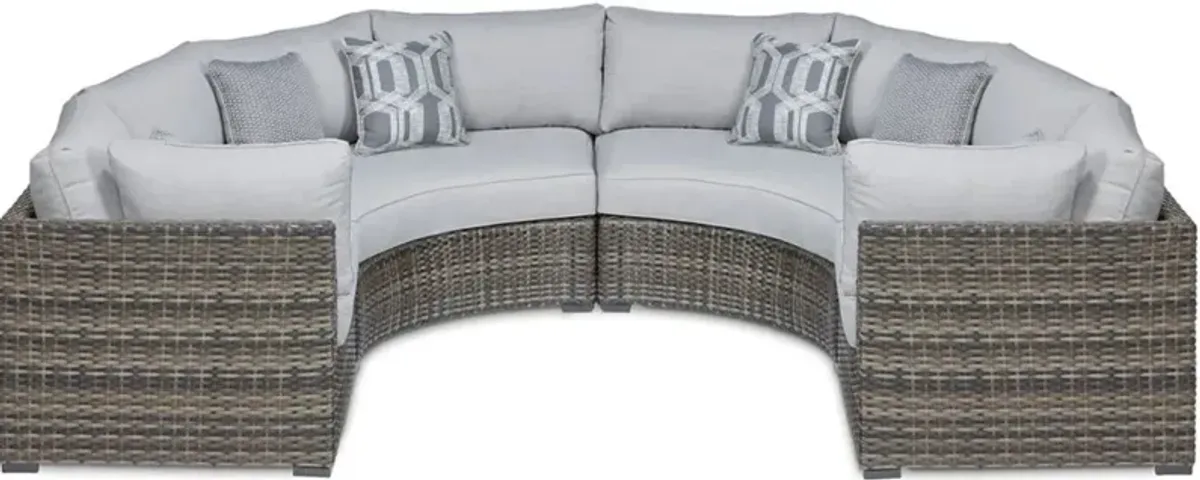 Signature Design by Ashley® Harbor Court 4-Piece Gray Outdoor Sectional