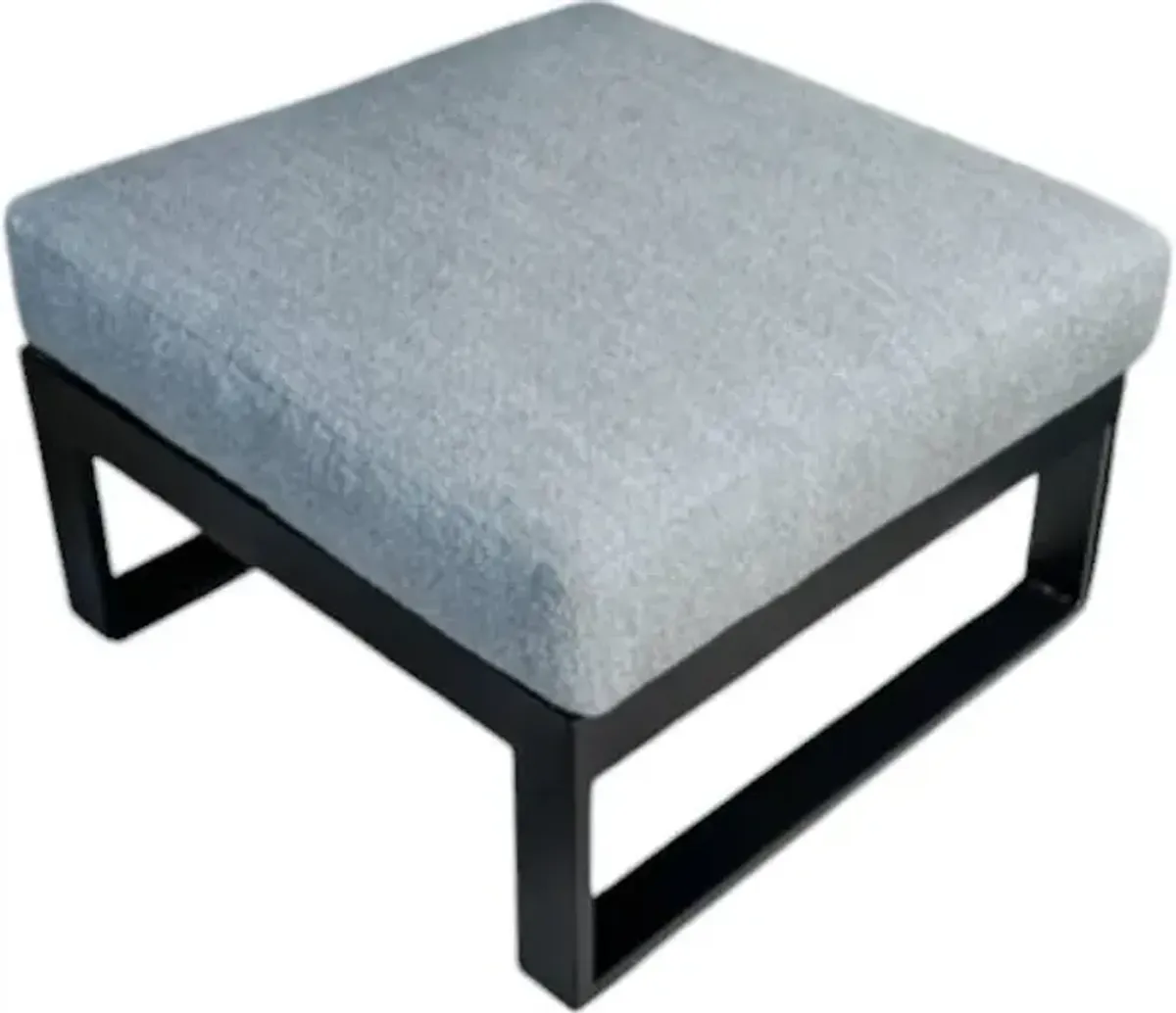 Signature Design by Ashley® Beachloft Black/Gray Aluminum Outdoor Ottoman with Cushion