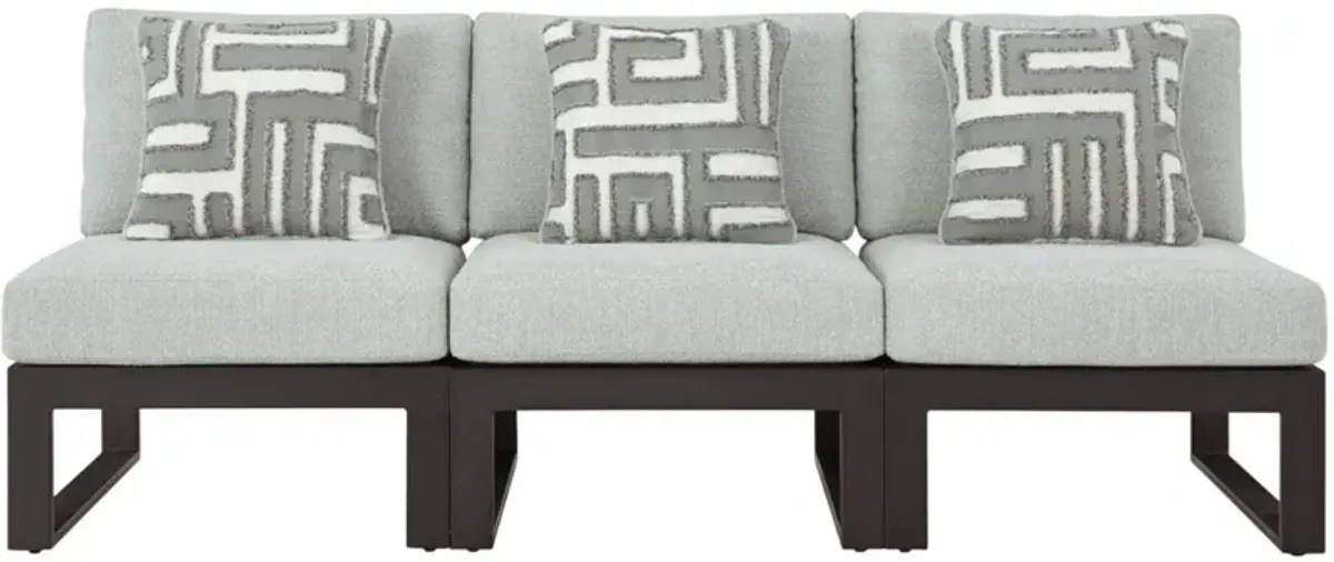 Signature Design by Ashley® Beachloft 3-Piece Black/Gray Aluminum Outdoor Sectional
