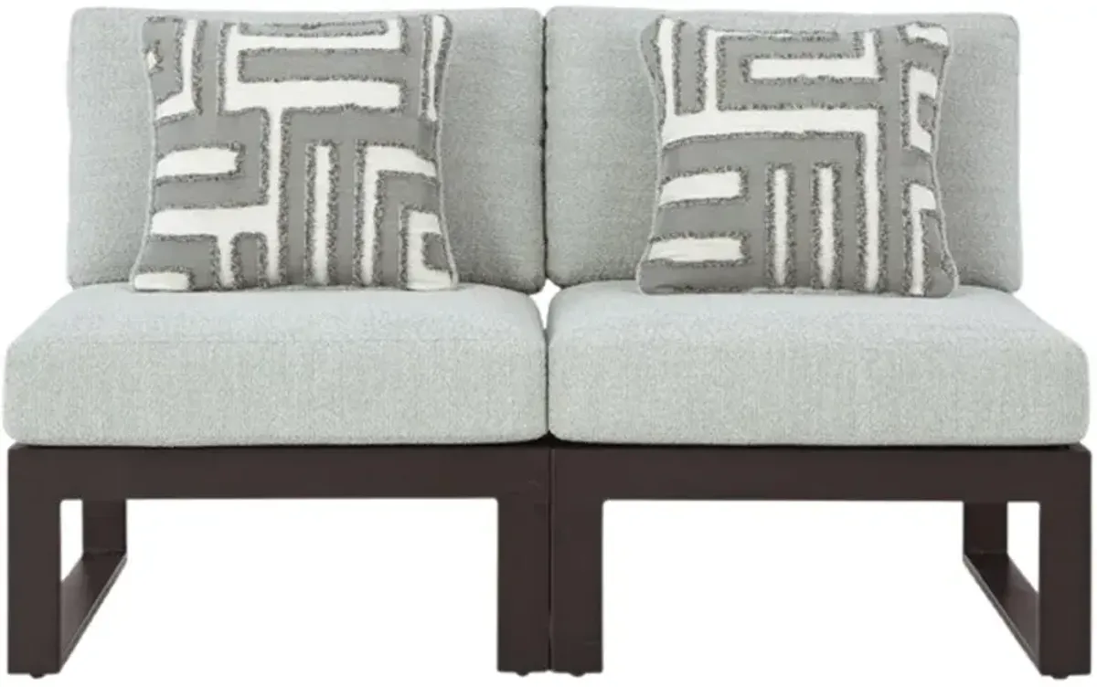 Signature Design by Ashley® Beachloft 2-Piece Black/Gray Aluminum/Fabric Modular Outdoor Sectional