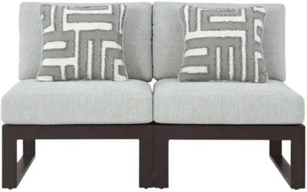 Signature Design by Ashley® Beachloft 2-Piece Black/Gray Aluminum/Fabric Modular Outdoor Sectional