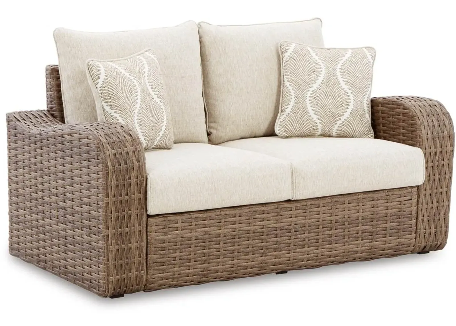 Signature Design by Ashley® Sandy Bloom Beige Outdoor Loveseat