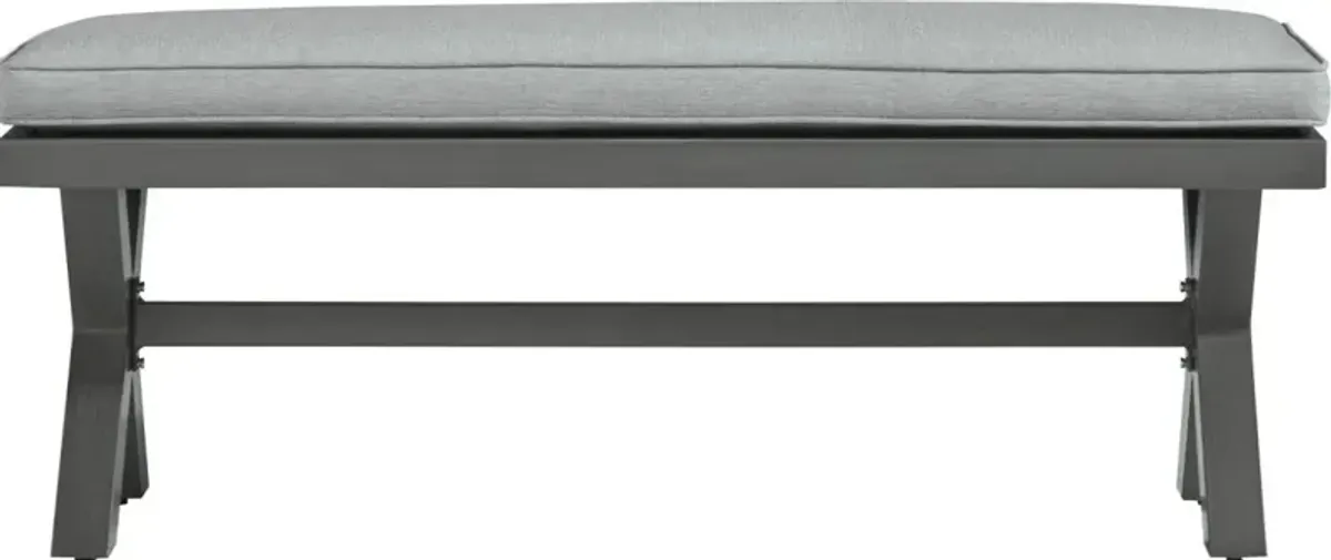 Signature Design by Ashley® Elite Park Gray Nuvella/Stainless Steel Outdoor Bench