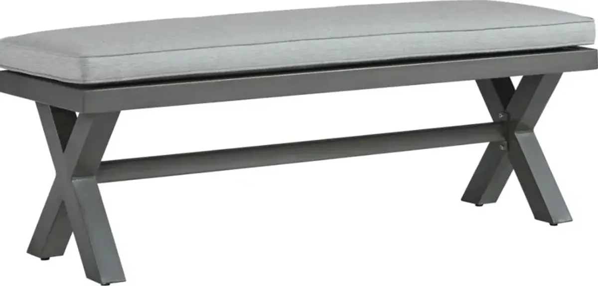 Signature Design by Ashley® Elite Park Gray Nuvella/Stainless Steel Outdoor Bench