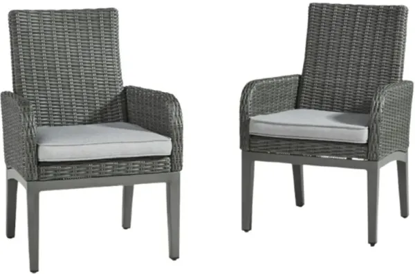 Signature Design by Ashley® Elite Park 2-Piece Gray Outdoor Aluminum/Fabric/Wicker Arm Chair