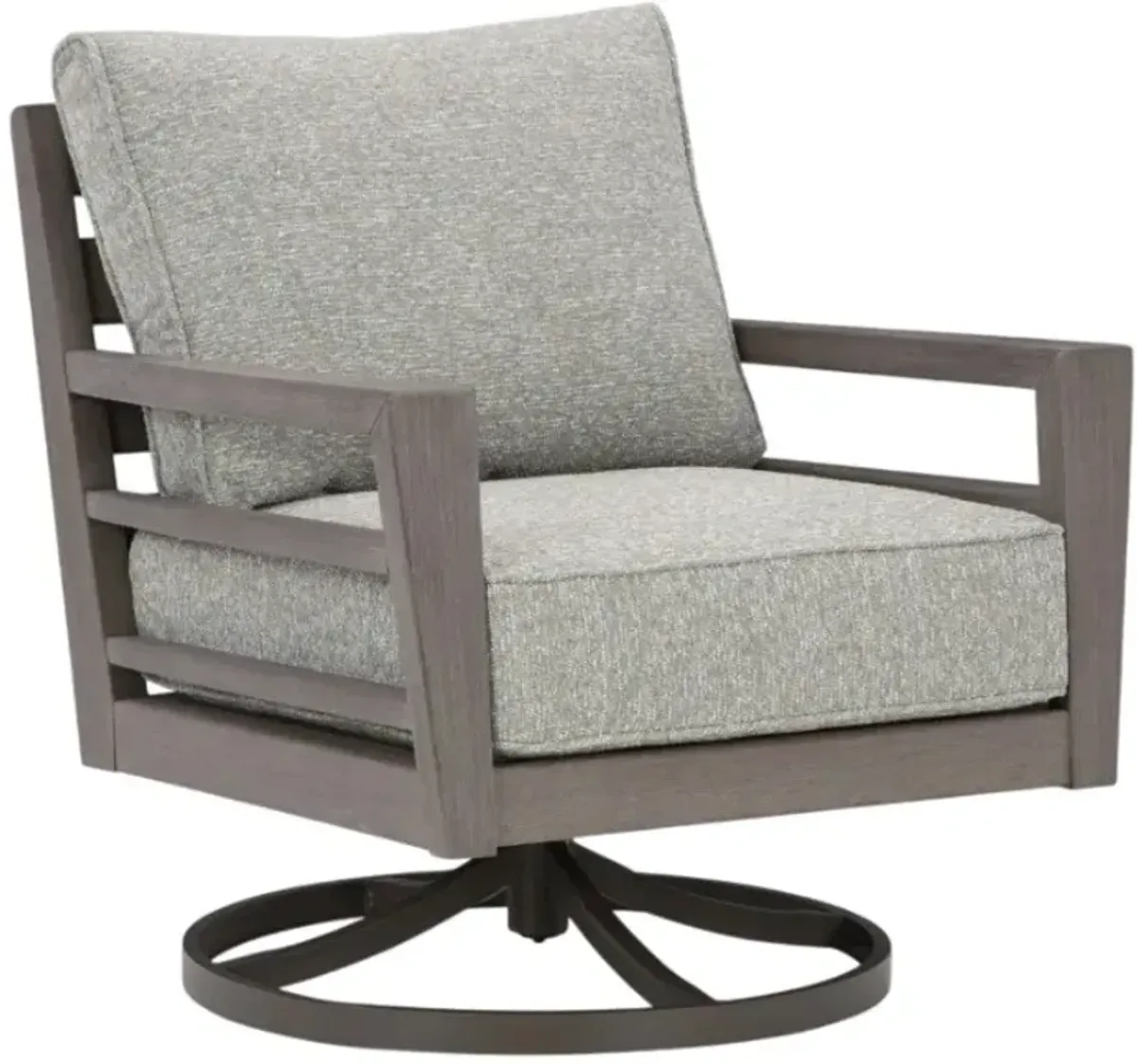 Signature Design by Ashley® Hillside Barn Brown/Gray Fabric/Wooden Outdoor Swivel Lounge
