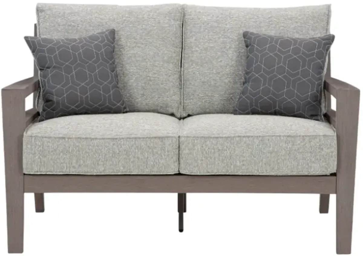 Signature Design by Ashley® Hillside Barn Brown/Gray Fabric/Resin Outdoor Loveseat with Cushion