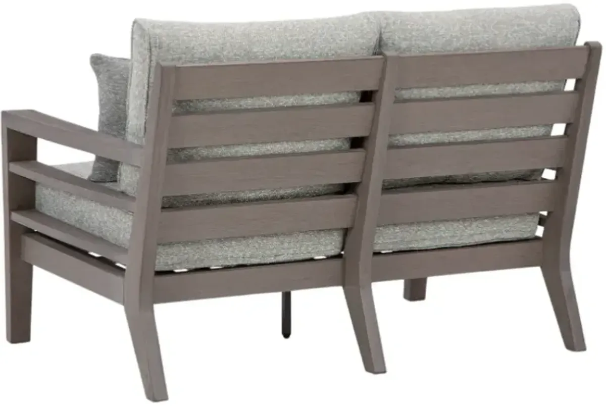 Signature Design by Ashley® Hillside Barn Brown/Gray Fabric/Resin Outdoor Loveseat with Cushion