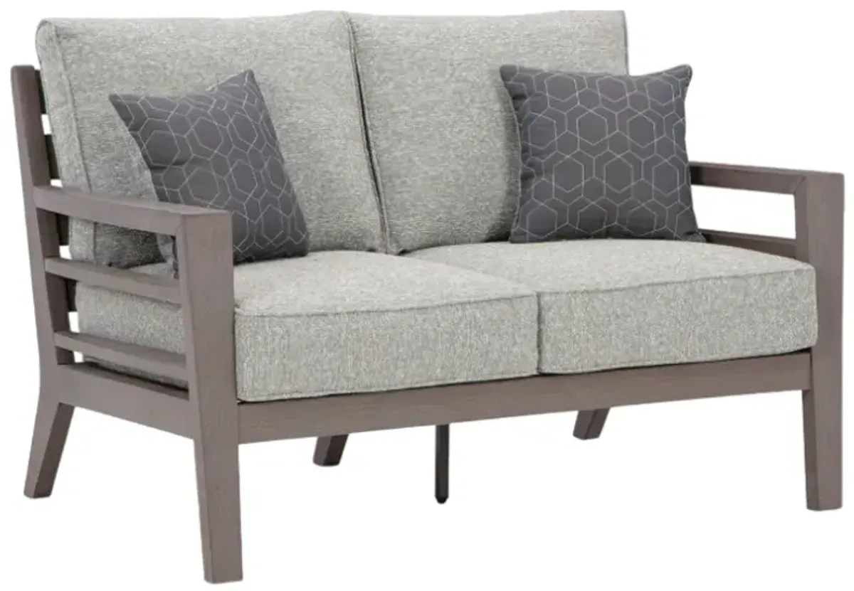 Signature Design by Ashley® Hillside Barn Brown/Gray Fabric/Resin Outdoor Loveseat with Cushion