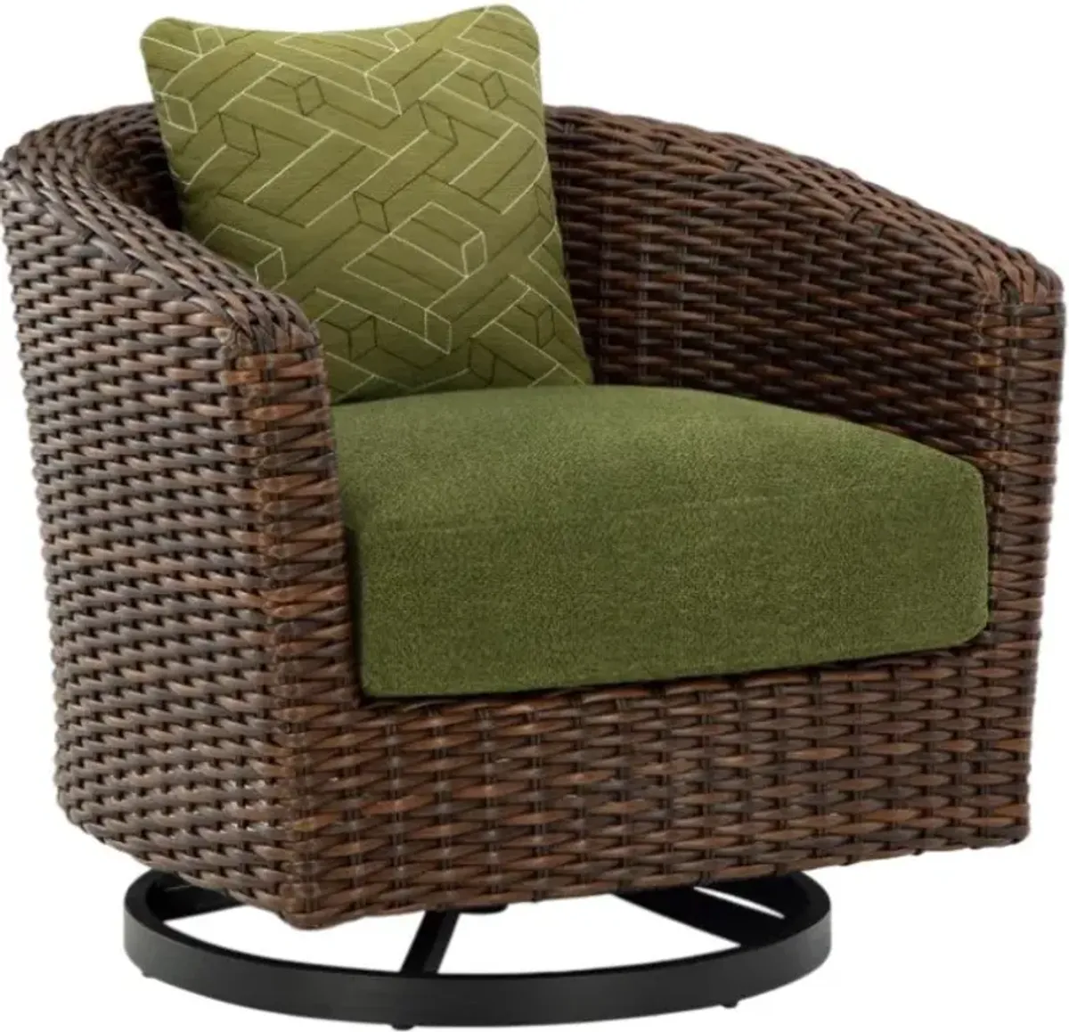 Signature Design by Ashley® Horizon Hall Brown/Green Aluminum/Fabric/Resin Outdoor Swivel Lounge Chair