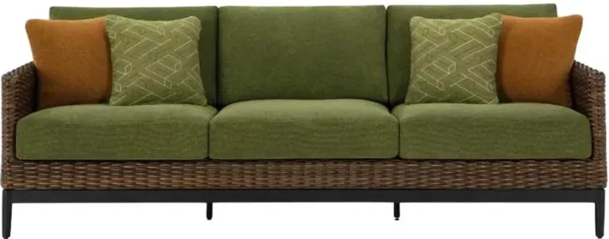 Signature Design by Ashley® Horizon Hall Brown/Green Aluminum/Fabric Outdoor Sofa