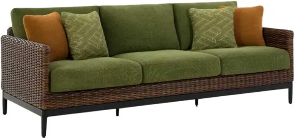 Signature Design by Ashley® Horizon Hall Brown/Green Aluminum/Nuvella Outdoor Sofa