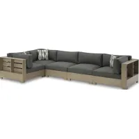 Signature Design by Ashley® Citrine Park 5-Piece Brown Outdoor Sectional
