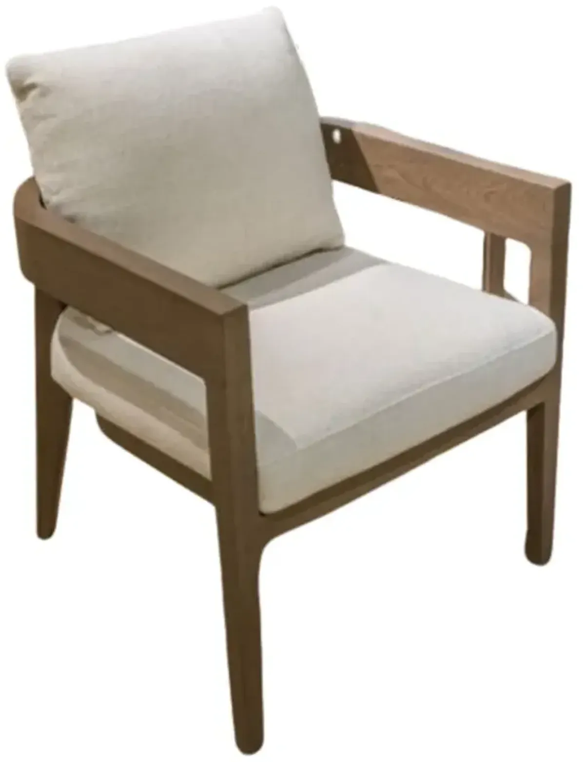 Signature Design by Ashley® Serene Bay Dark Brown/White Outdoor Dining Arm Chair with Cushion