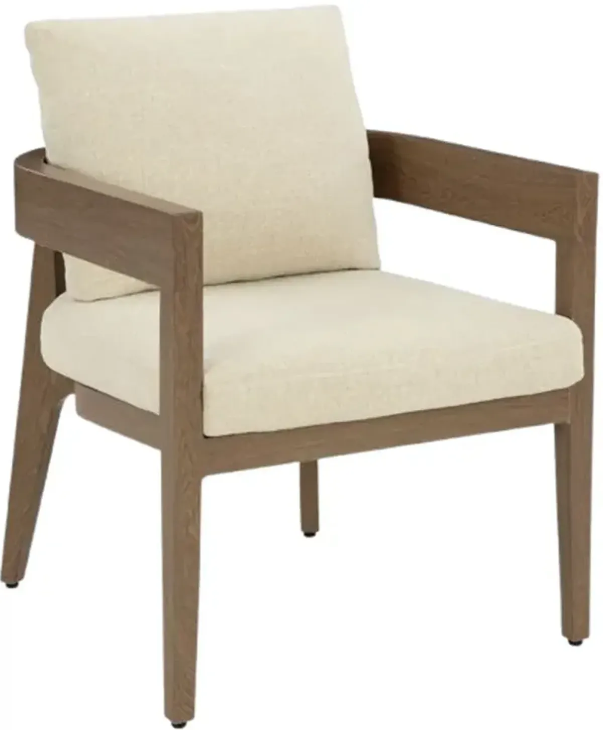 Signature Design by Ashley® Serene Bay Dark Brown/White Nuvella/Wooden Outdoor Dining Arm Chair