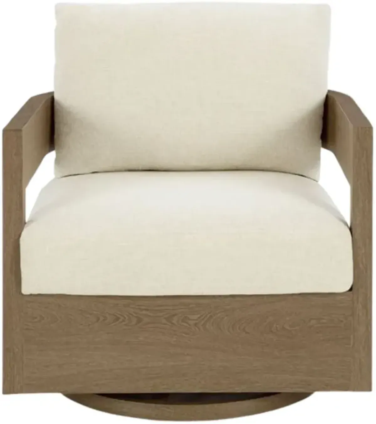 Signature Design by Ashley® Serene Bay Dark Brown/White Aluminum/Fabric Outdoor Swivel Glider
