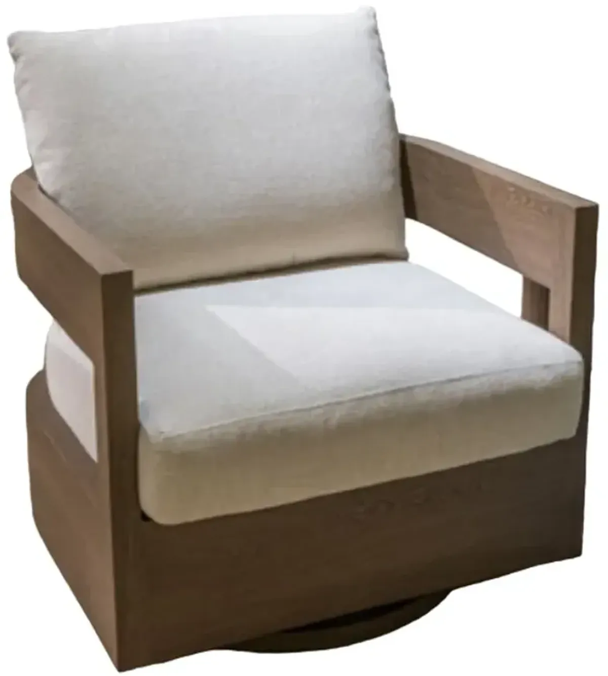 Signature Design by Ashley® Serene Bay Dark Brown/White Aluminum/Fabric Outdoor Swivel Glider Chair with Cushion