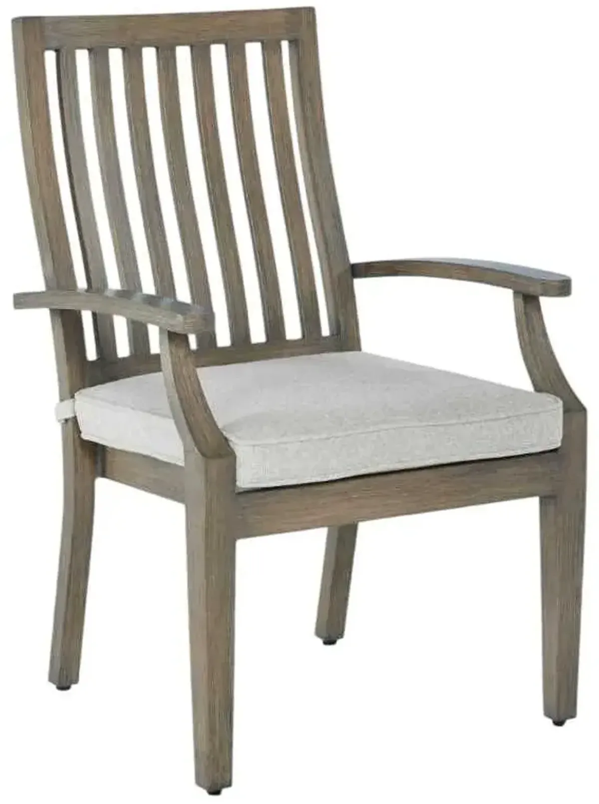 Signature Design by Ashley® Rainier Ranch 2-Piece Beige/Brown Aluminum Outdoor Dining Arm Chair with Cushion