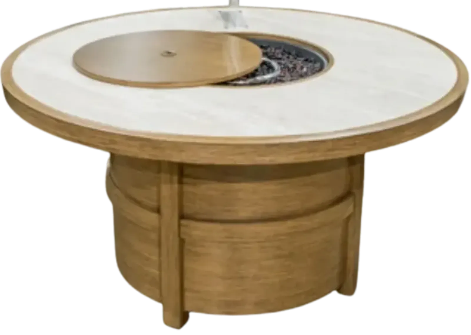 Signature Design by Ashley® Rainier Beige Aluminum Outdoor Ranch Round Fire Pit Table