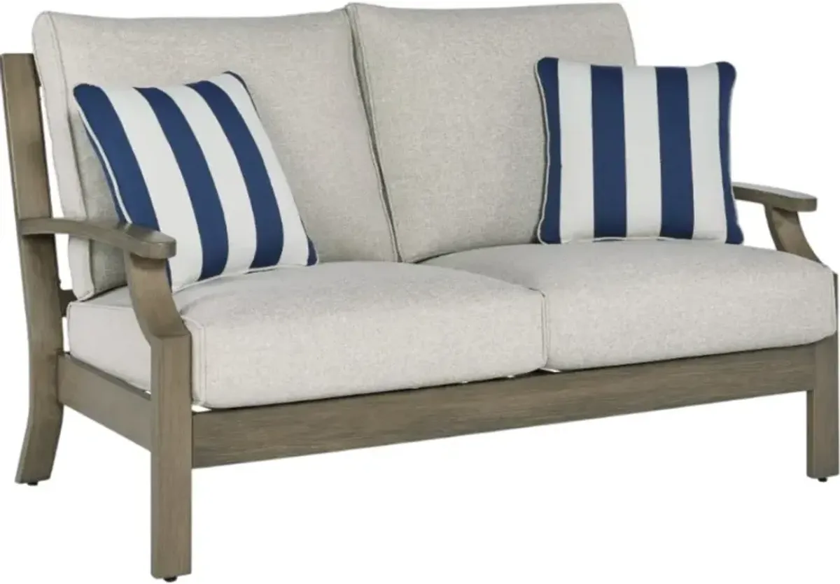 Signature Design by Ashley® Rainier Ranch Beige/Brown Aluminum Outdoor Loveseat