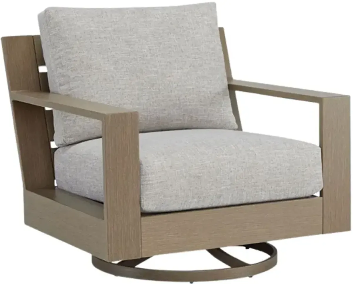 Signature Design by Ashley® Kimpton Isle Beige/Brown Fabric/Wood Outdoor Swivel Lounge Chair