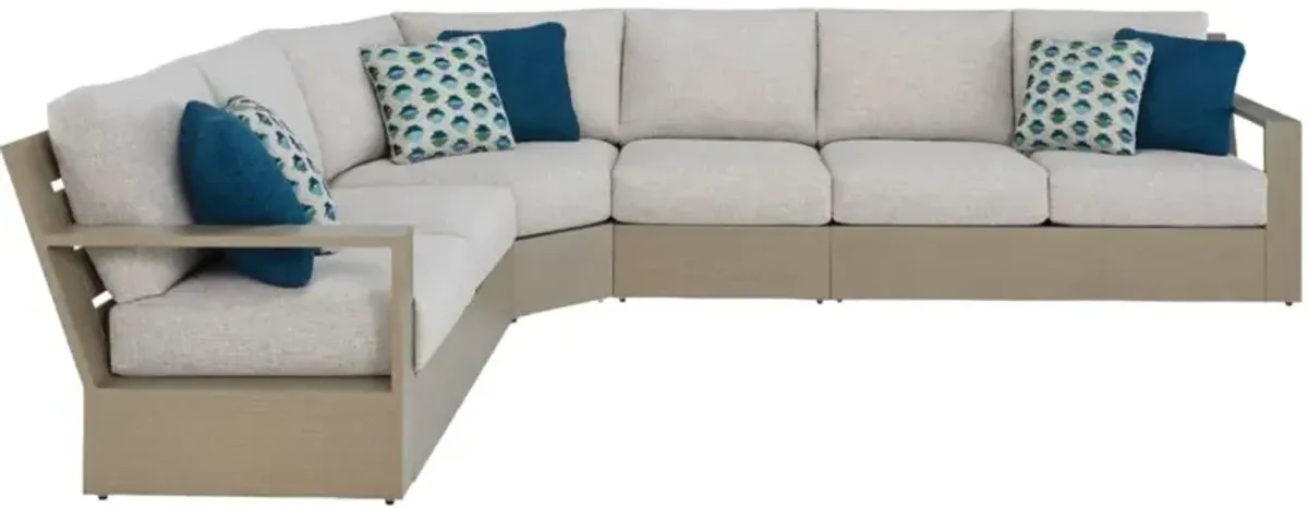 Signature Design by Ashley® Kimpton Isle 4-Piece Brown/Gray Fabric/Metal Outdoor L-Shape Sectional