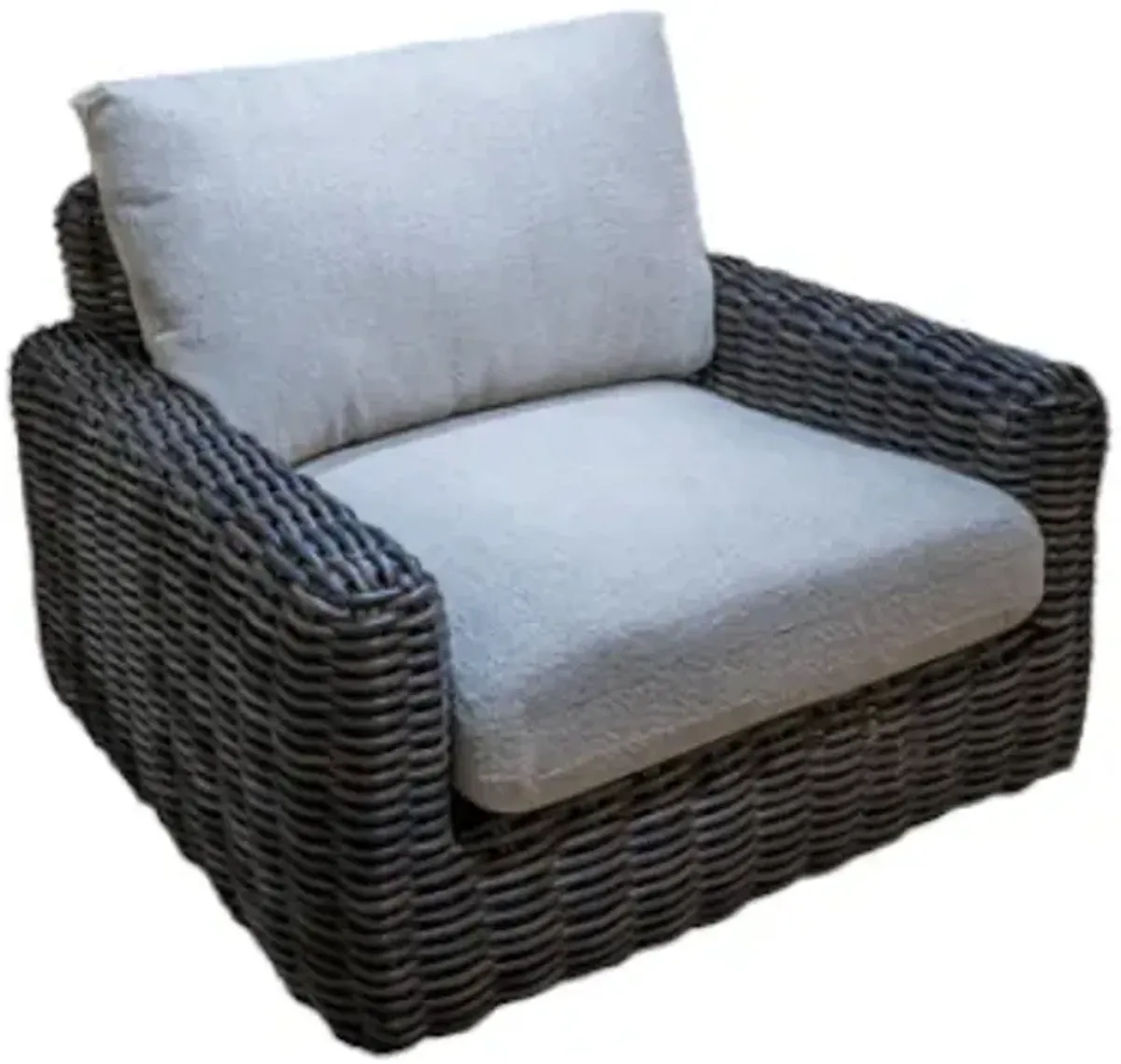 Signature Design by Ashley® Kimora Beige/Dark Brown Wicker Outdoor Swivel Lounge Chair