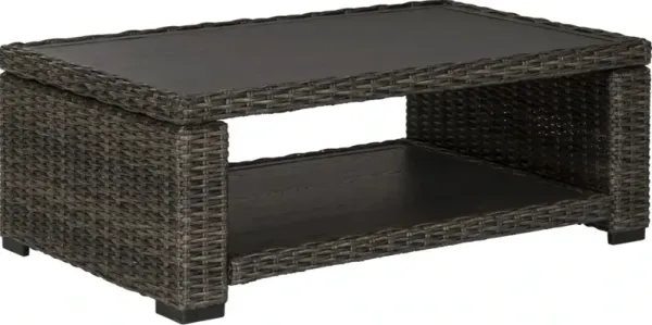 Signature Design by Ashley® Grasson Lane Brown Wicker Outdoor Rectangular Cocktail Table
